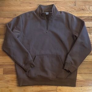 Carhartt WIP Chase Neck quarter Zip Sweatshirt Chocolate brown - Men's size XL